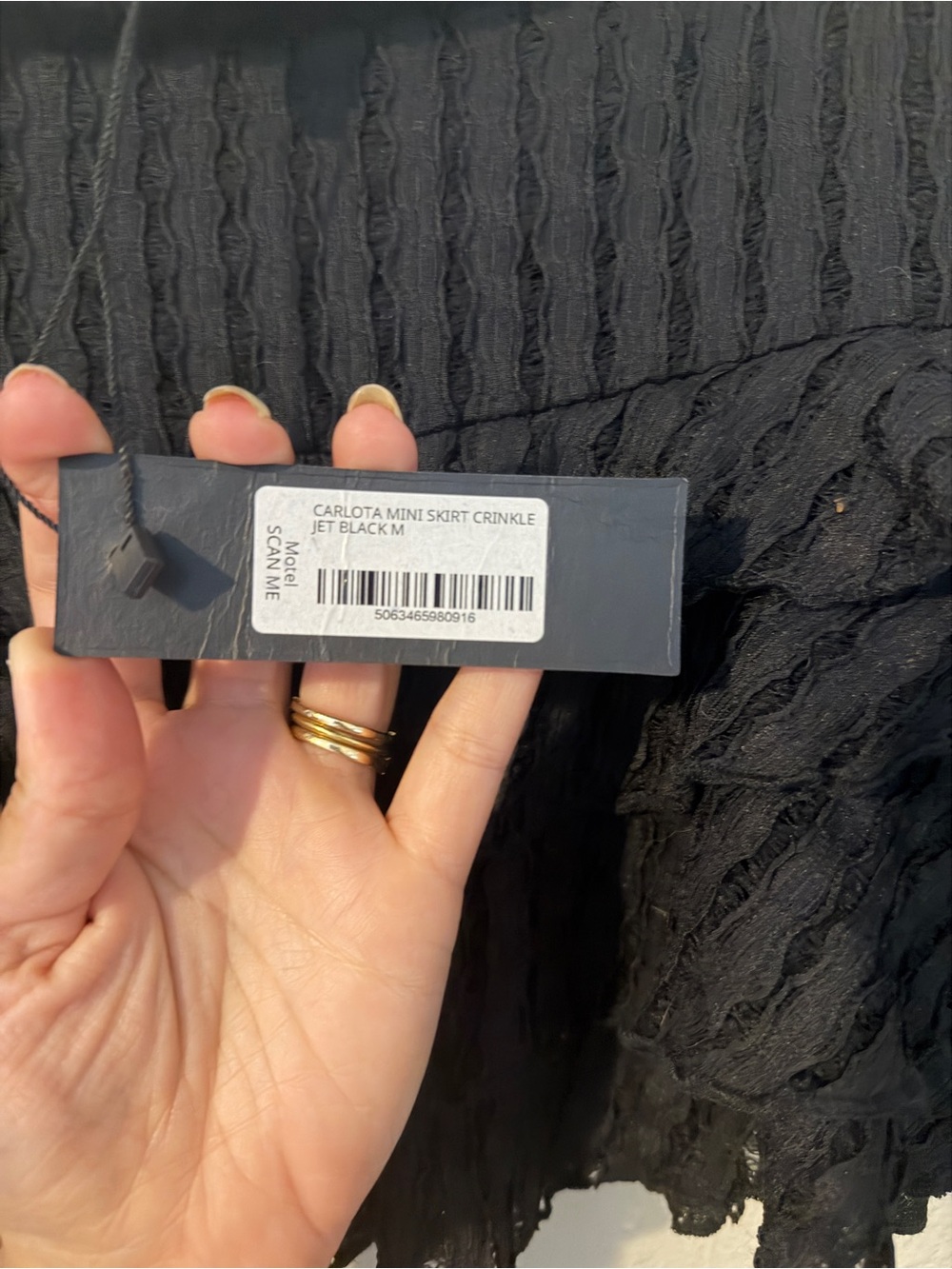 Motel Rocks Black Ribbed Short Sleeve Top and matching skirt - Picture 6 of 8